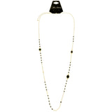 Mi Amore Adjustable Long-Necklace Black/Gold-Tone