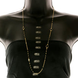 Mi Amore Adjustable Long-Necklace Black/Gold-Tone