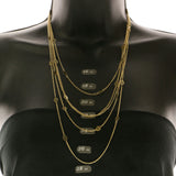 Mi Amore Leaves Adjustable Layered-Necklace Gold-Tone