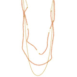 Mi Amore Adjustable Fashion-Necklace Pink/Gold-Tone