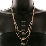 Mi Amore Adjustable Fashion-Necklace Pink/Gold-Tone