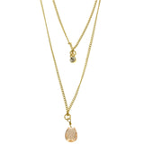 Mi Amore Adjustable Fashion-Necklace Gold-Tone/Pink