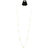 Mi Amore Adjustable Long-Necklace Silver-Tone/White