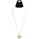 Mi Amore Leaf Adjustable Pendant-Necklace Gold-Tone & Blue