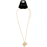 Mi Amore Leaf Adjustable Pendant-Necklace Gold-Tone & Pink