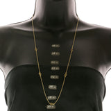 Mi Amore Leaves Adjustable Long-Necklace Gold-Tone