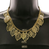 Mi Amore Leaves Adjustable Fashion-Necklace Gold-Tone