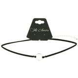 Mi Amore Adjustable Choker-Necklace Black/Silver-Tone