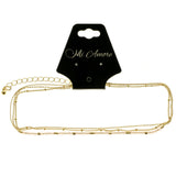 Mi Amore Adjustable Choker-Necklace Gold-Tone/Pink