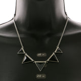 Mi Amore Adjustable Fashion-Necklace Black/Silver-Tone