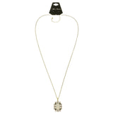 Mi Amore Adjustable Pendant-Necklace Gold-Tone/White