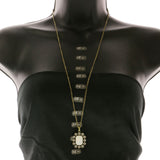Mi Amore Adjustable Pendant-Necklace Gold-Tone/White