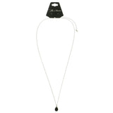 Mi Amore Adjustable Pendant-Necklace Black/Silver-Tone