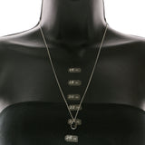 Mi Amore Adjustable Pendant-Necklace Black/Silver-Tone