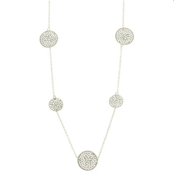 Mi Amore Adjustable Long-Necklace Silver-Tone