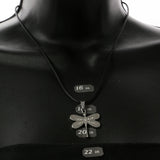 Mi Amore Dragonfly Adjustable Pendant-Necklace Black & Silver-Tone