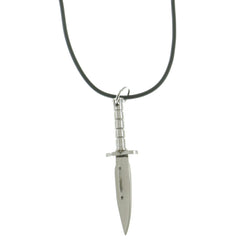 Mi Amore Knife Adjustable Pendant-Necklace Black & Silver-Tone