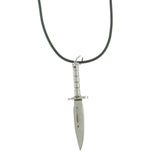 Mi Amore Knife Adjustable Pendant-Necklace Black & Silver-Tone