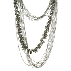 Mi Amore Adjustable Statement-Necklace Silver-Tone