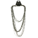 Mi Amore Adjustable Statement-Necklace Silver-Tone