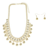 Mi Amore Adjustable Necklace-Earring-Set Gold-Tone