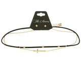 Mi Amore Cross Necklace-Earring-Set Gold-Tone/Black