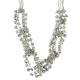 Mi Amore Adjustable Statement-Necklace Silver-Tone