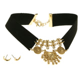 Mi Amore Necklace-Earring-Set Gold-Tone/Black