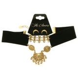 Mi Amore Necklace-Earring-Set Gold-Tone/Black