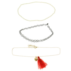 Mi Amore Heart Multiple-Necklace-Set Gold-Tone/Red