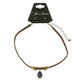 Mi Amore Choker-Necklace Blue/Gold-Tone