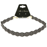 Mi Amore Choker-Necklace Gray/Gold-Tone