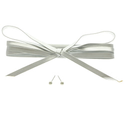 Mi Amore Bow Necklace-Earring-Set Silver-Tone