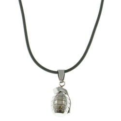Mi Amore Grenade Adjustable Pendant-Necklace Black & Silver-Tone