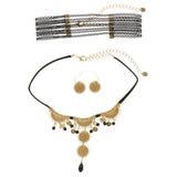 Mi Amore Necklace-Earring-Set Gold-Tone/Black