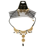 Mi Amore Necklace-Earring-Set Gold-Tone/Black