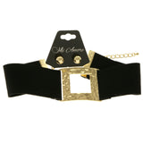 Mi Amore Necklace-Earring-Set Gold-Tone/Black