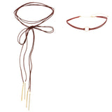 Mi Amore Bow Multiple-Necklace-Set Red/Gold-Tone