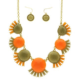 Mi Amore Necklace-Earring-Set Orange/Green