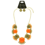 Mi Amore Necklace-Earring-Set Orange/Green