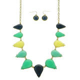 Mi Amore Necklace-Earring-Set Multicolor/Gold-Tone