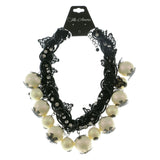 Mi Amore Flowers Adjustable Statement-Necklace Black & White