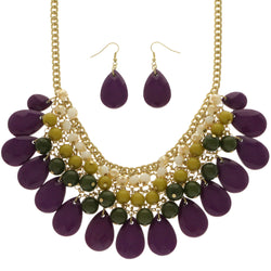 Mi Amore Necklace-Earring-Set Multicolor/Gold-Tone