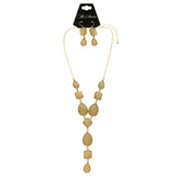 Mi Amore Necklace-Earring-Set Peach/Gold-Tone