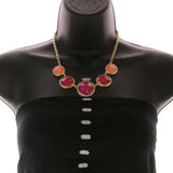 Mi Amore Necklace-Earring-Set Pink/Gold-Tone