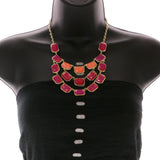 Mi Amore Necklace-Earring-Set Pink/Gold-Tone