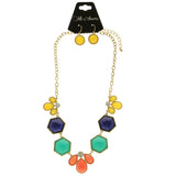 Mi Amore Necklace-Earring-Set Multicolor/Gold-Tone