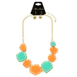 Mi Amore Necklace-Earring-Set Orange/Green