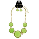 Mi Amore Necklace-Earring-Set Green/Gold-Tone