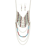 Mi Amore Necklace-Earring-Set Multicolor/Silver-Tone